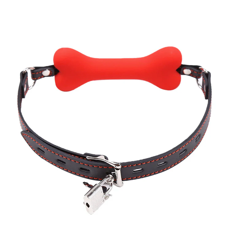 PUP TREAT BONE GAG - Red - Image 3